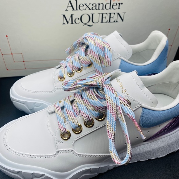 Alexander McQueen Women’s Court Leather Sneakers Size 8 NWB AUTHENTIC - Picture 2 of 12